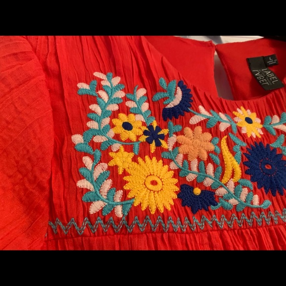 Label, by Five Twelve- Boho Red Embroidered Dress - Picture 3 of 9